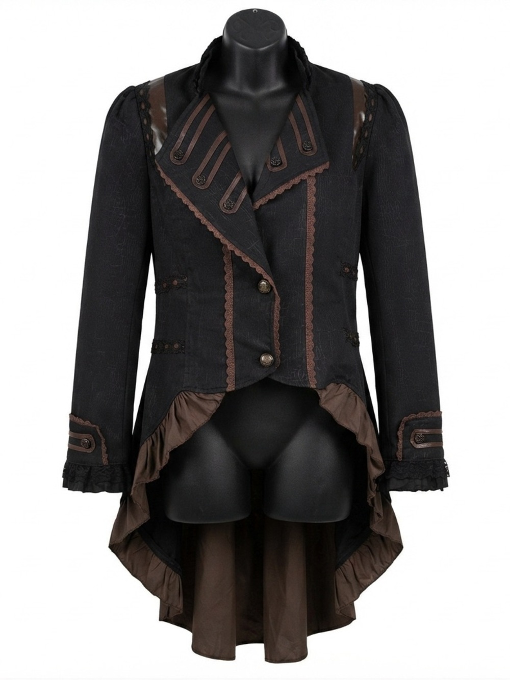 Victorian steampunk tailcoat jacket distinct high-low silhouette